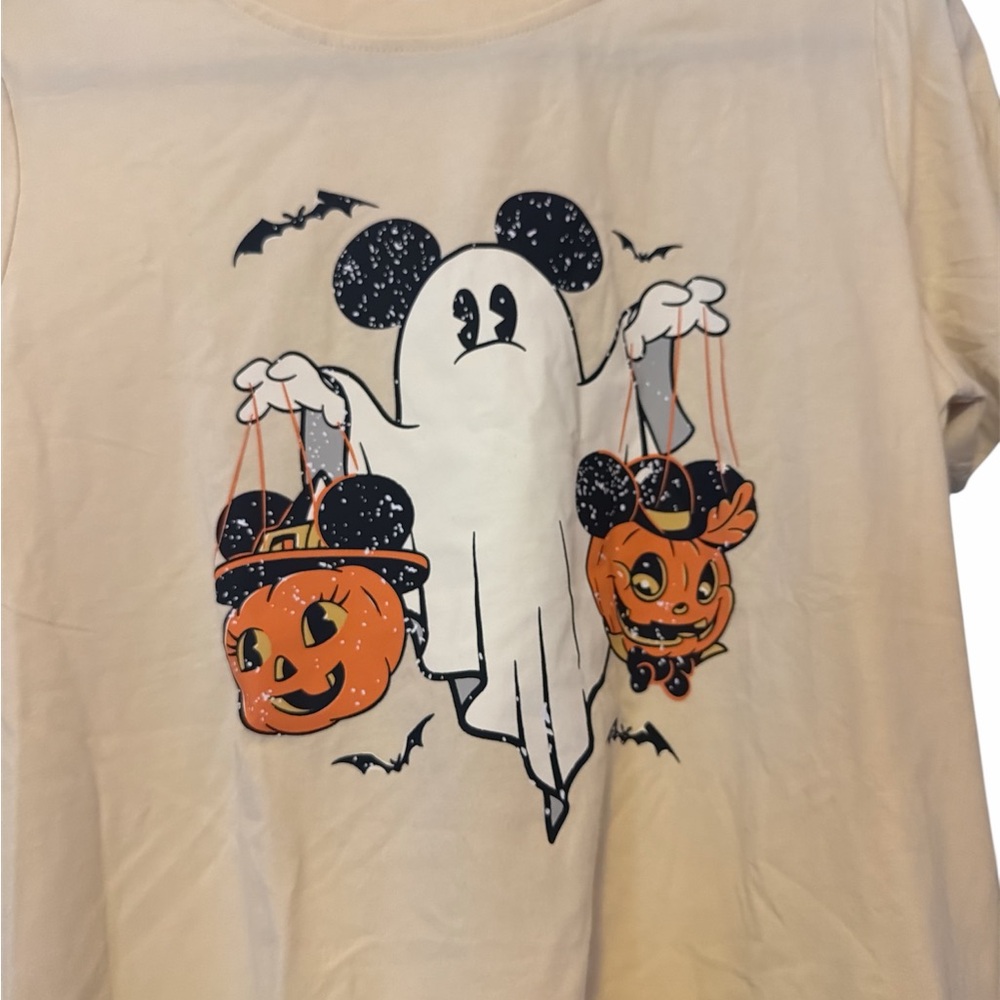 Ghost Mickey Halloween Graphic Tee - Cream - Picture 2 of 2